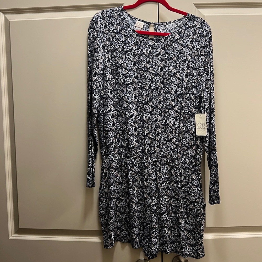 New Canton River Floral Long Sleeve Romper Size 1X